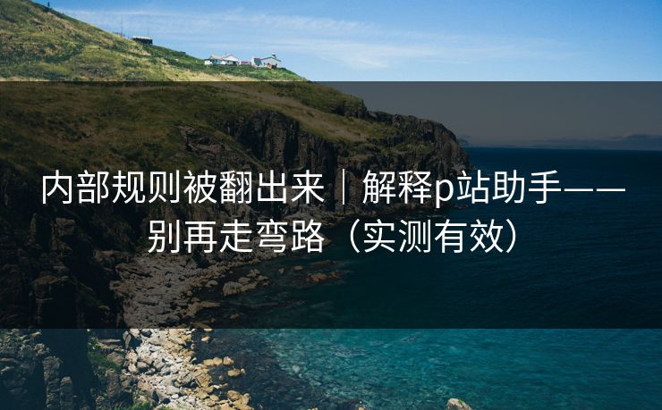 内部规则被翻出来｜解释p站助手——别再走弯路（实测有效）