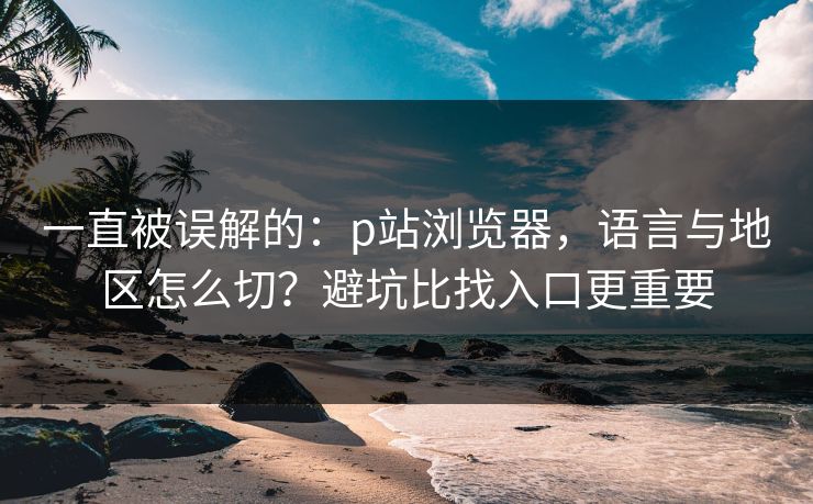 一直被误解的：p站浏览器，语言与地区怎么切？避坑比找入口更重要