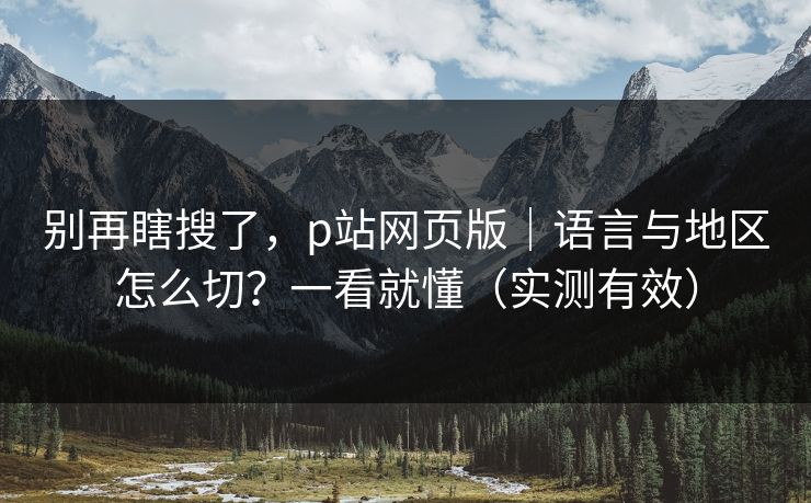别再瞎搜了，p站网页版｜语言与地区怎么切？一看就懂（实测有效）