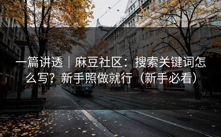 一篇讲透|麻豆社区:搜索关键词怎么写?新手照做就行(新手必看) 一篇讲透|麻豆社区:搜索关键词怎么写?新手照做就行(新手必看)