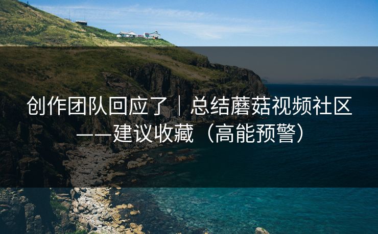 创作团队回应了|总结蘑菇视频社区——建议收藏(高能预警) 创作团队回应了|总结蘑菇视频社区——建议收藏(高能预警)